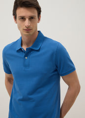 OVS Navy Blue Organic Cotton Regular-Fit Short-Sleeve Polo