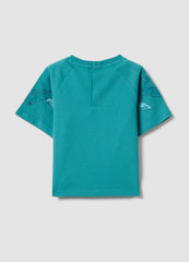 OVS Blue Pure Cotton Short-Sleeve T-Shirt For Baby Boy, Oversized Fit