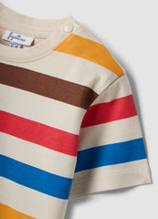 OVS Beige Striped Organic Cotton T-Shirt