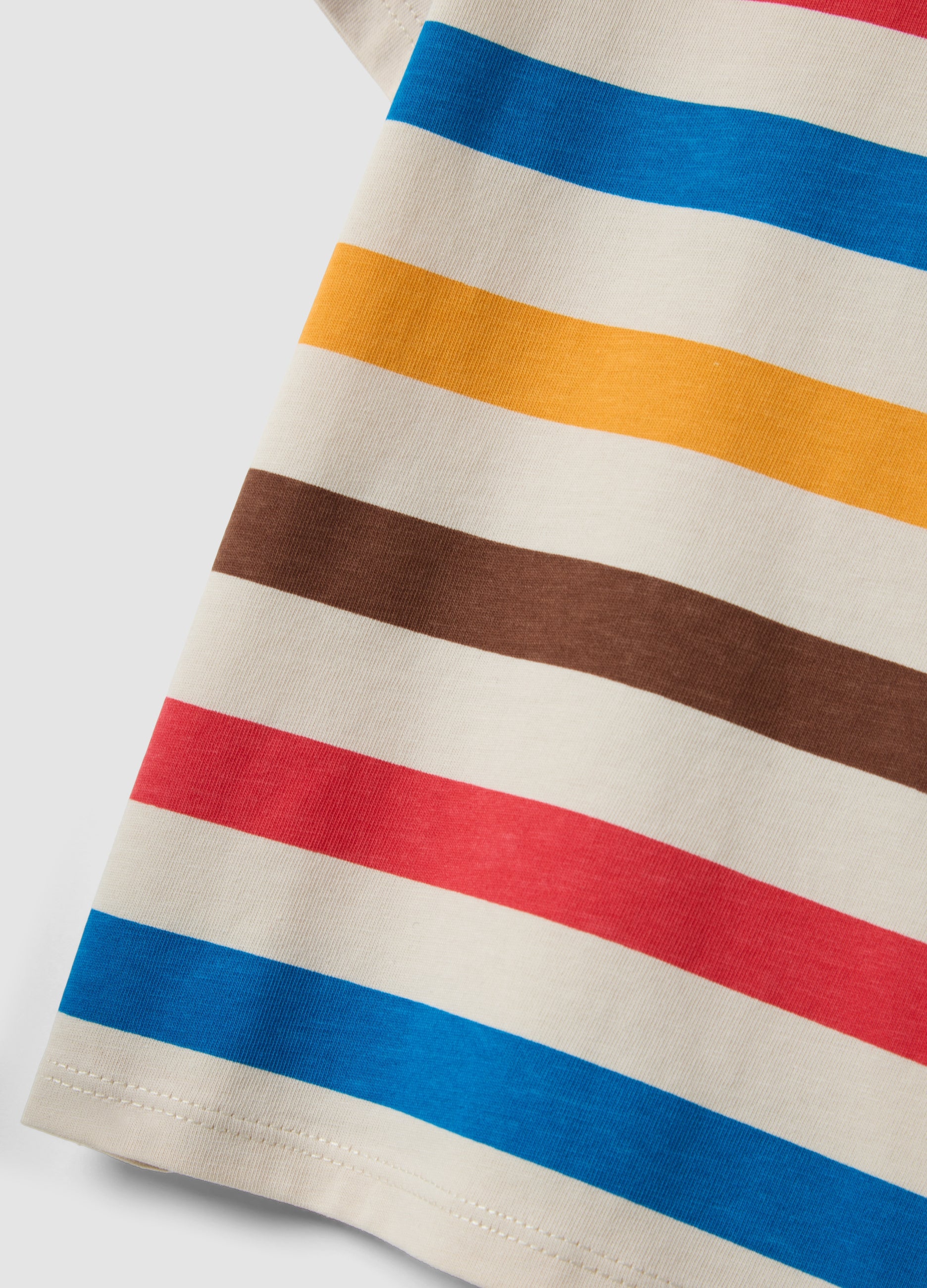 OVS Beige Striped Organic Cotton T-Shirt