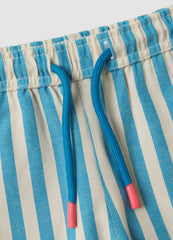 OVS Blue Striped Pure Cotton Straight-Fit Shorts For Baby Boys