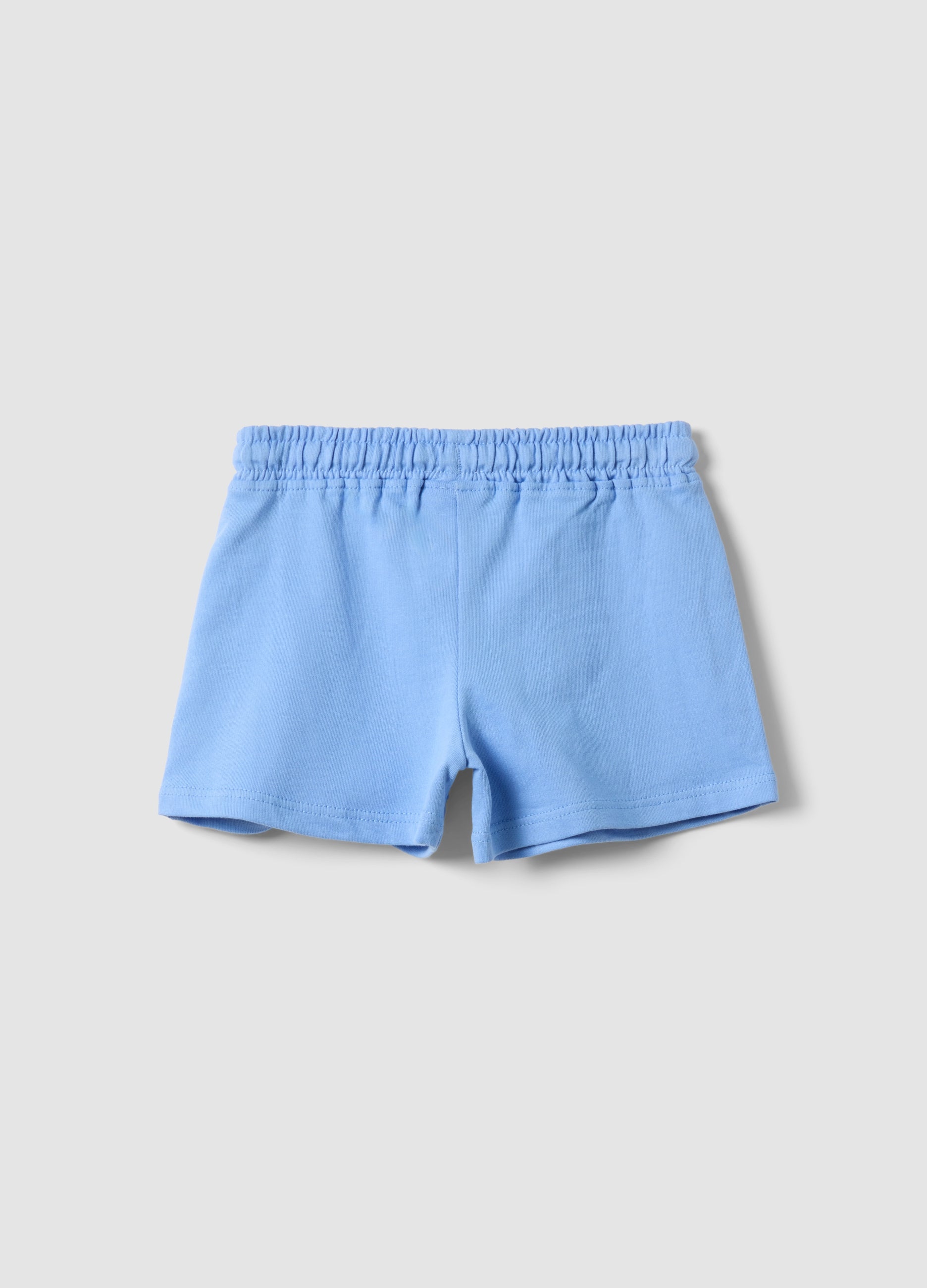 OVS Girls Light Blue Pure Cotton Shorts, Regular Fit