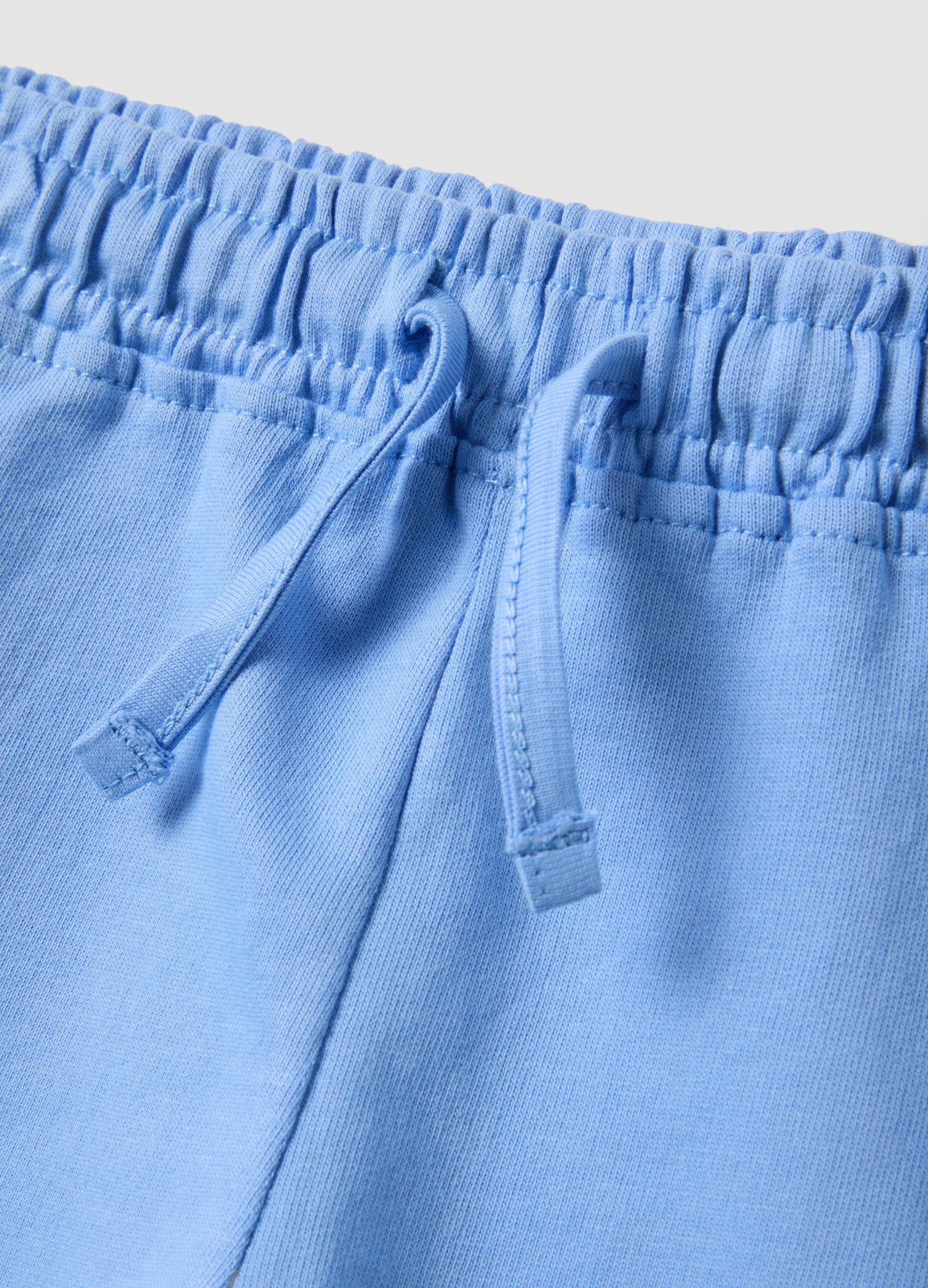OVS Girls Light Blue Pure Cotton Shorts, Regular Fit