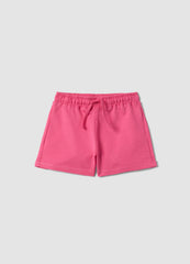 OVS Girls Pink Pure Cotton Shorts, Regular Fit