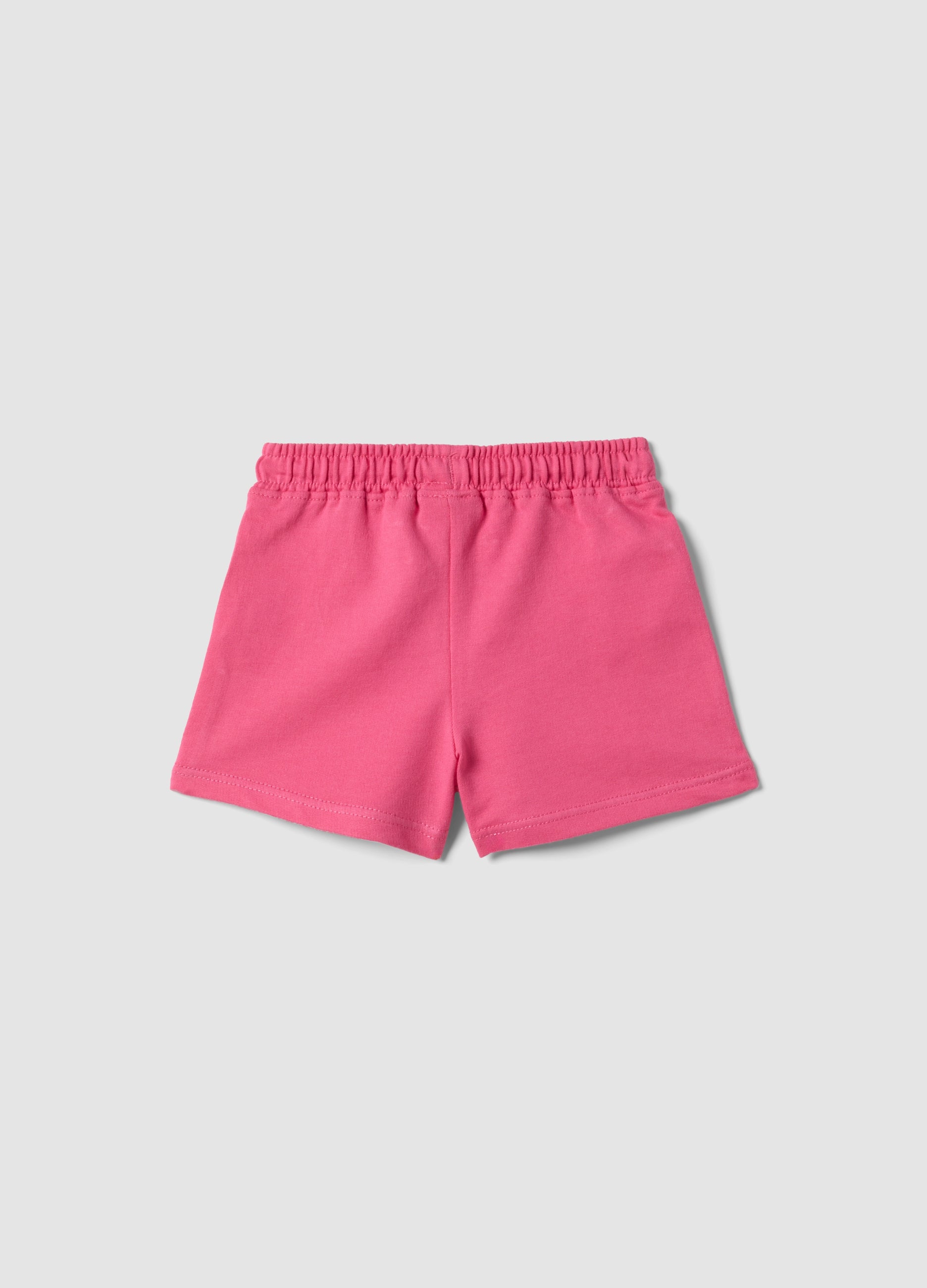 OVS Girls Pink Pure Cotton Shorts, Regular Fit