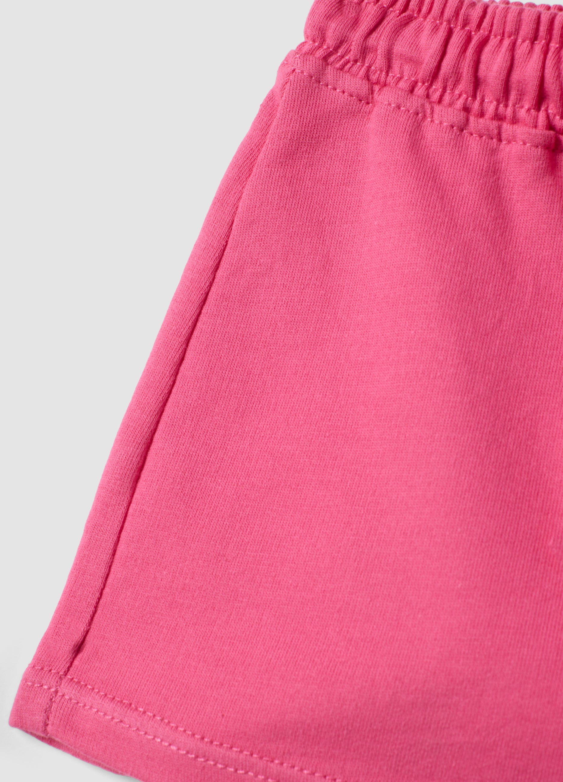 OVS Girls Pink Pure Cotton Shorts, Regular Fit