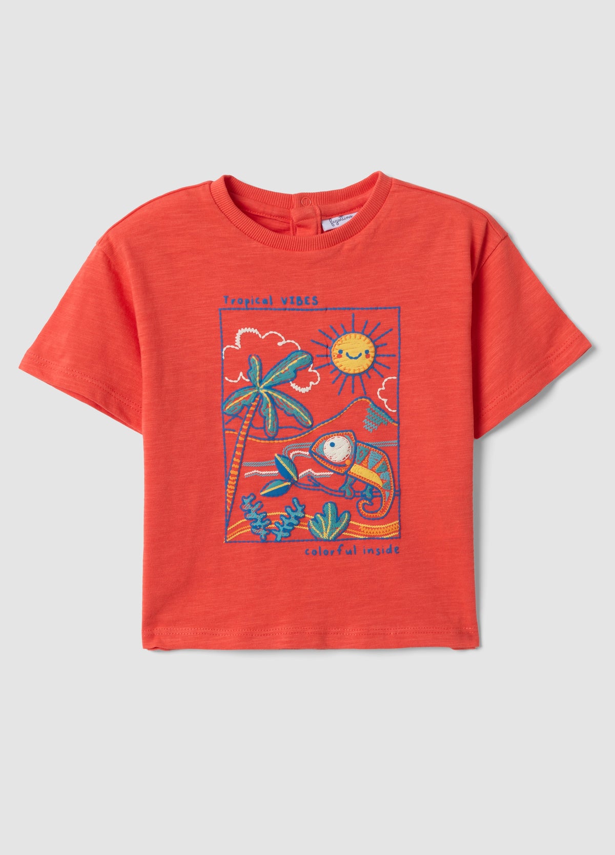 OVS Red Short-Sleeve Pure Cotton Oversized Fit T-Shirt For Baby Boy