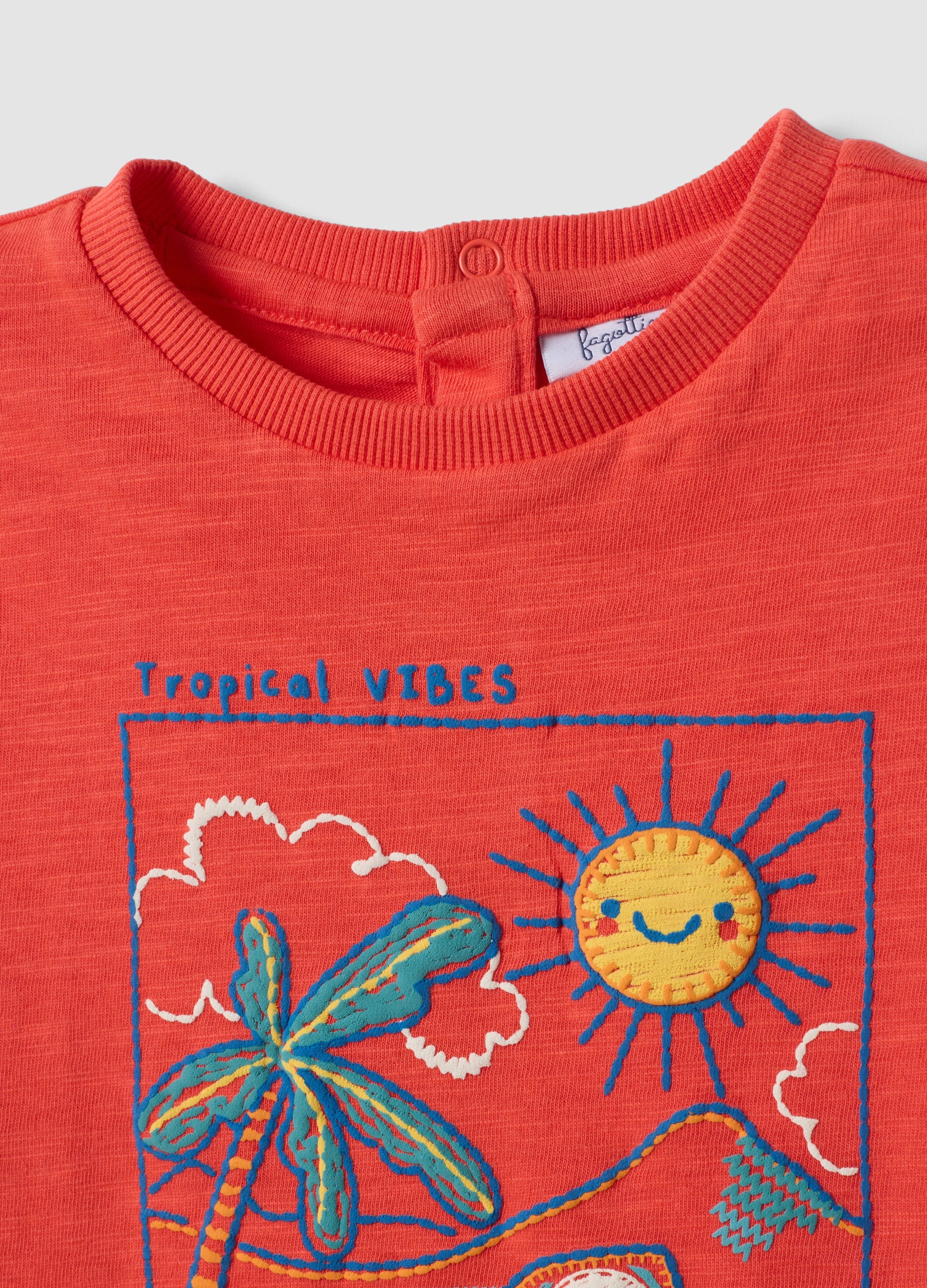 OVS Red Short-Sleeve Pure Cotton Oversized Fit T-Shirt For Baby Boy