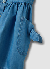 OVS Light Blue Denim Dress In A Cotton And Lyocell Blend