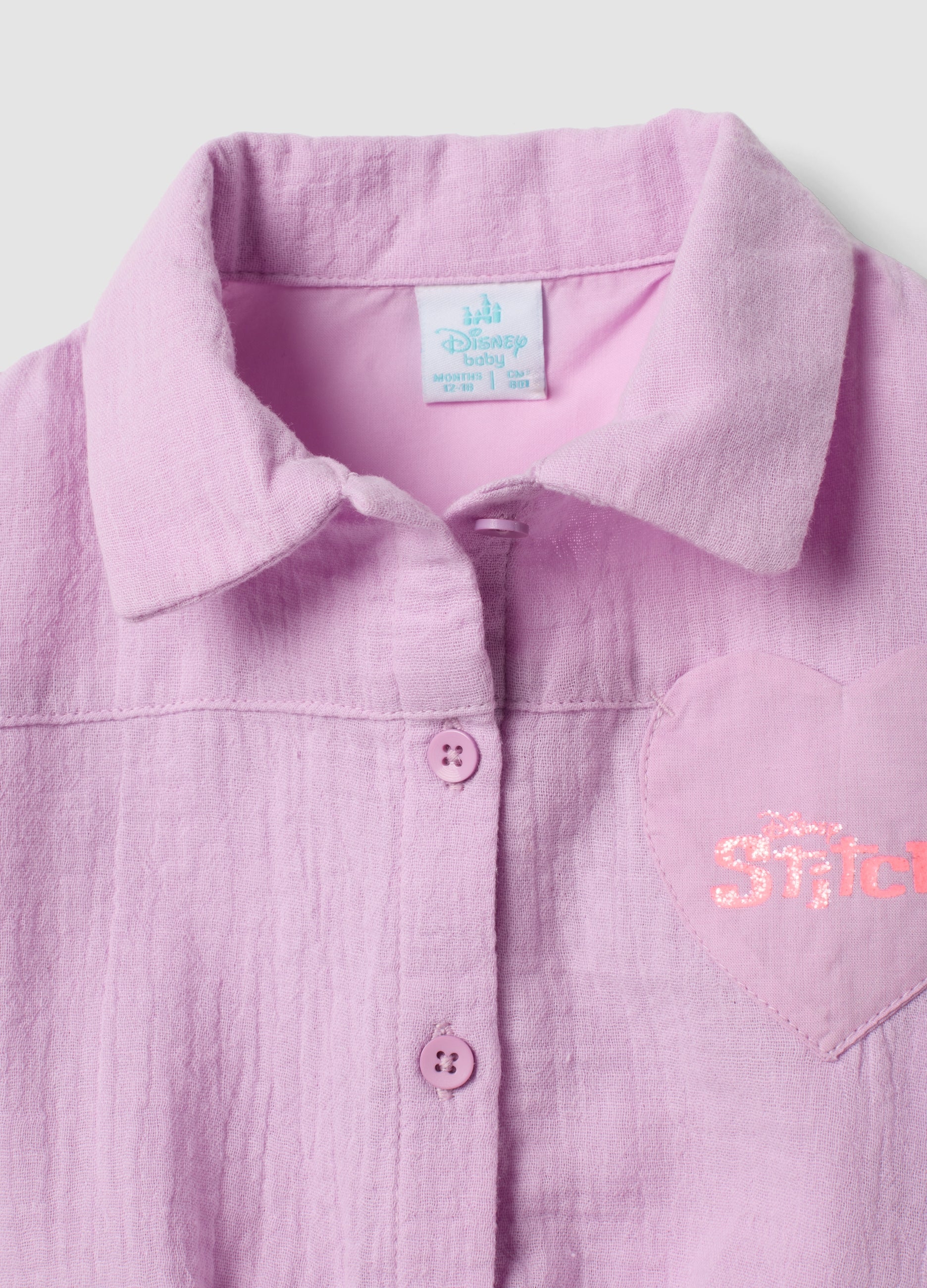OVS Pink Pure Cotton Set With Short-Sleeved Shirt And Shorts