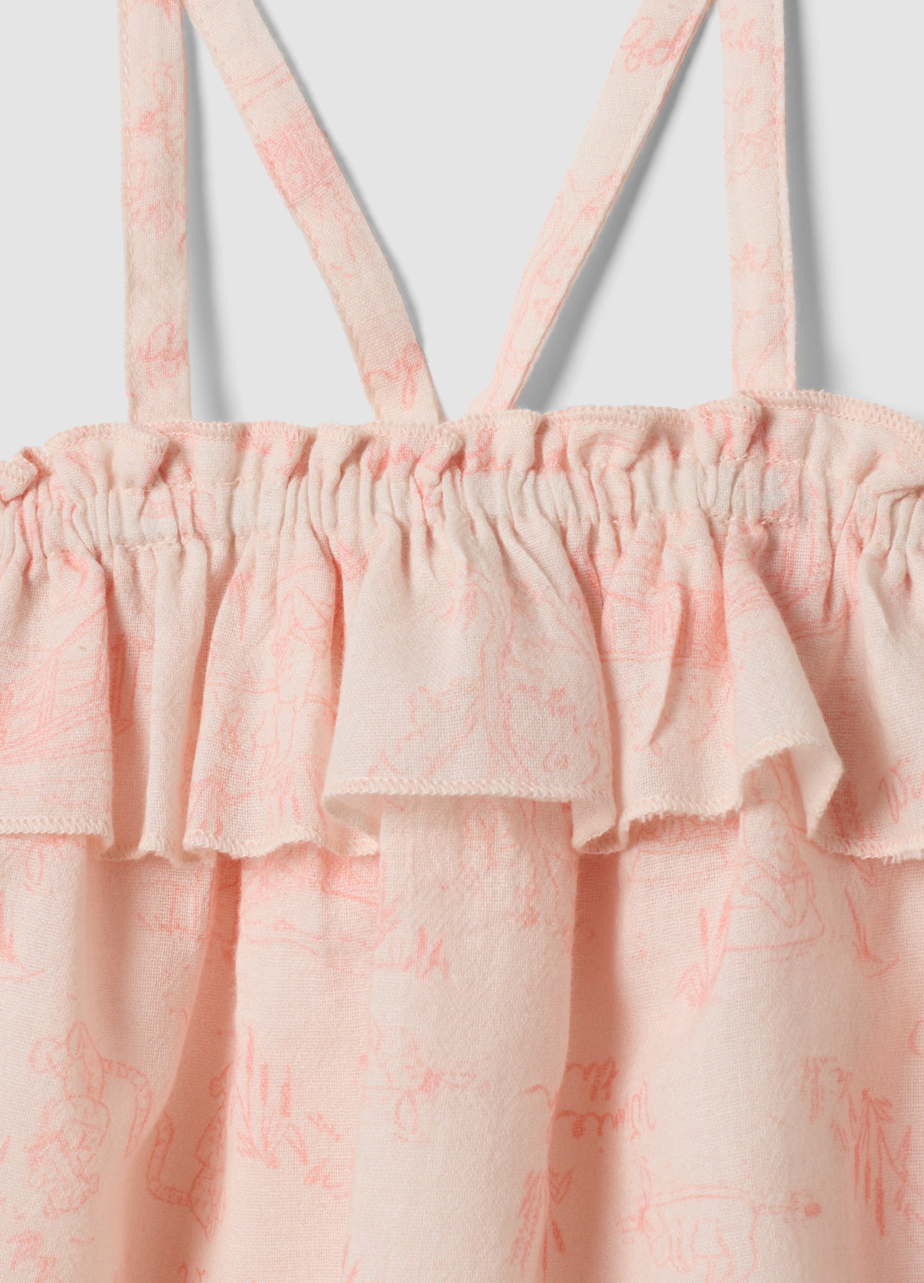 OVS Pink Pure Cotton Set With Top And Shorts