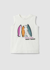 OVS White Pure Cotton Vest Top With Print
