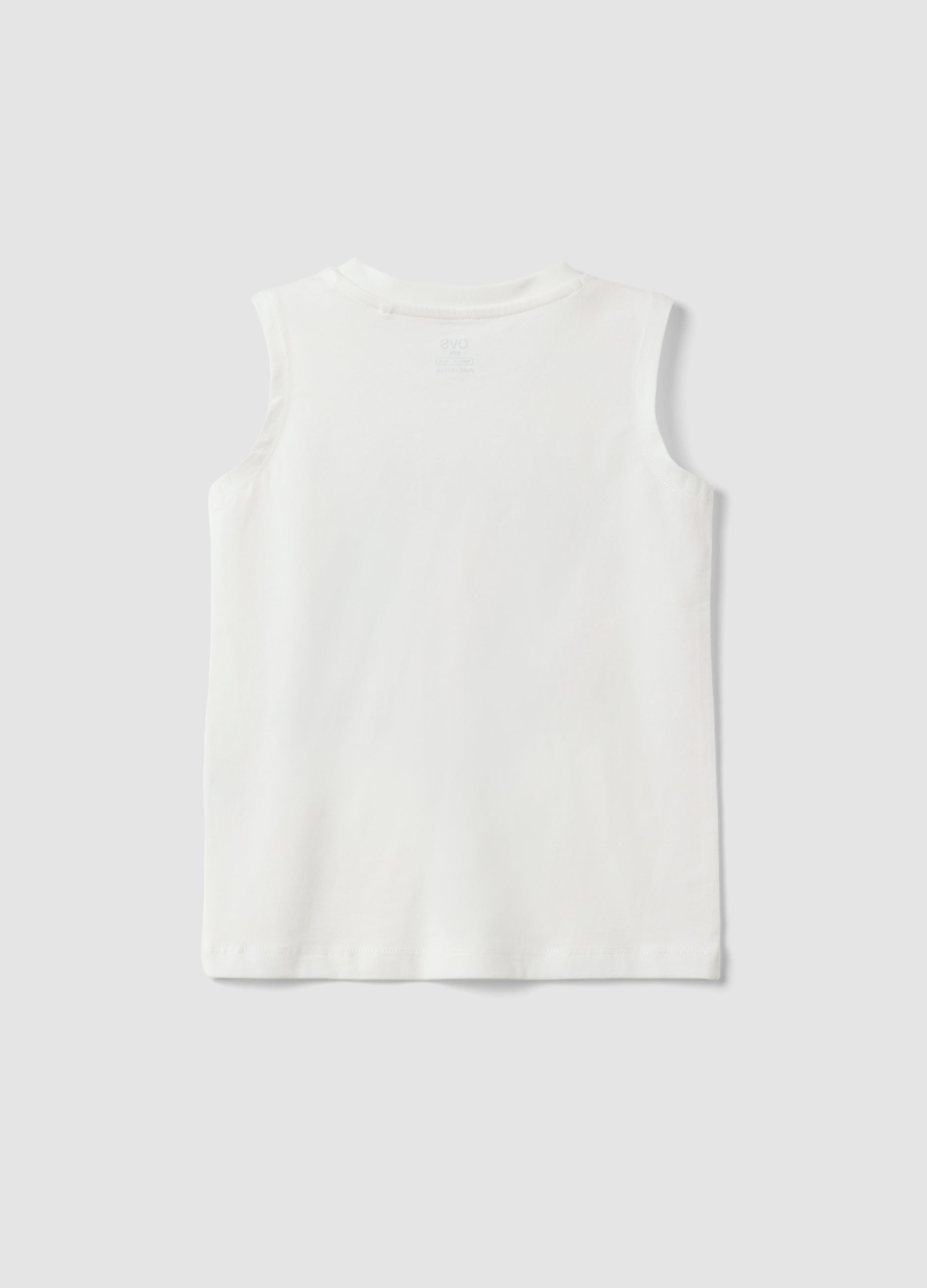 OVS White Pure Cotton Vest Top With Print