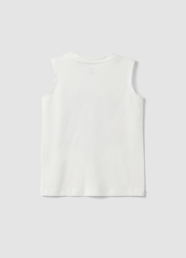 OVS White Pure Cotton Vest Top With Print