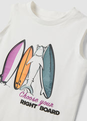 OVS White Pure Cotton Vest Top With Print
