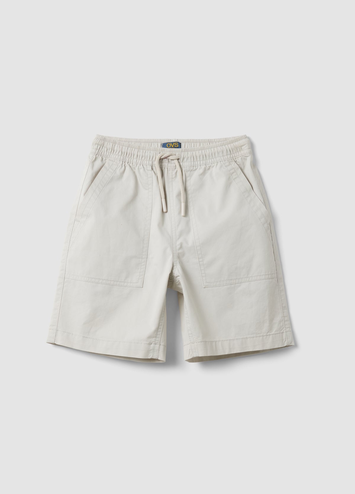 OVS Beige Pure Cotton Shorts With Elasticated Waistband