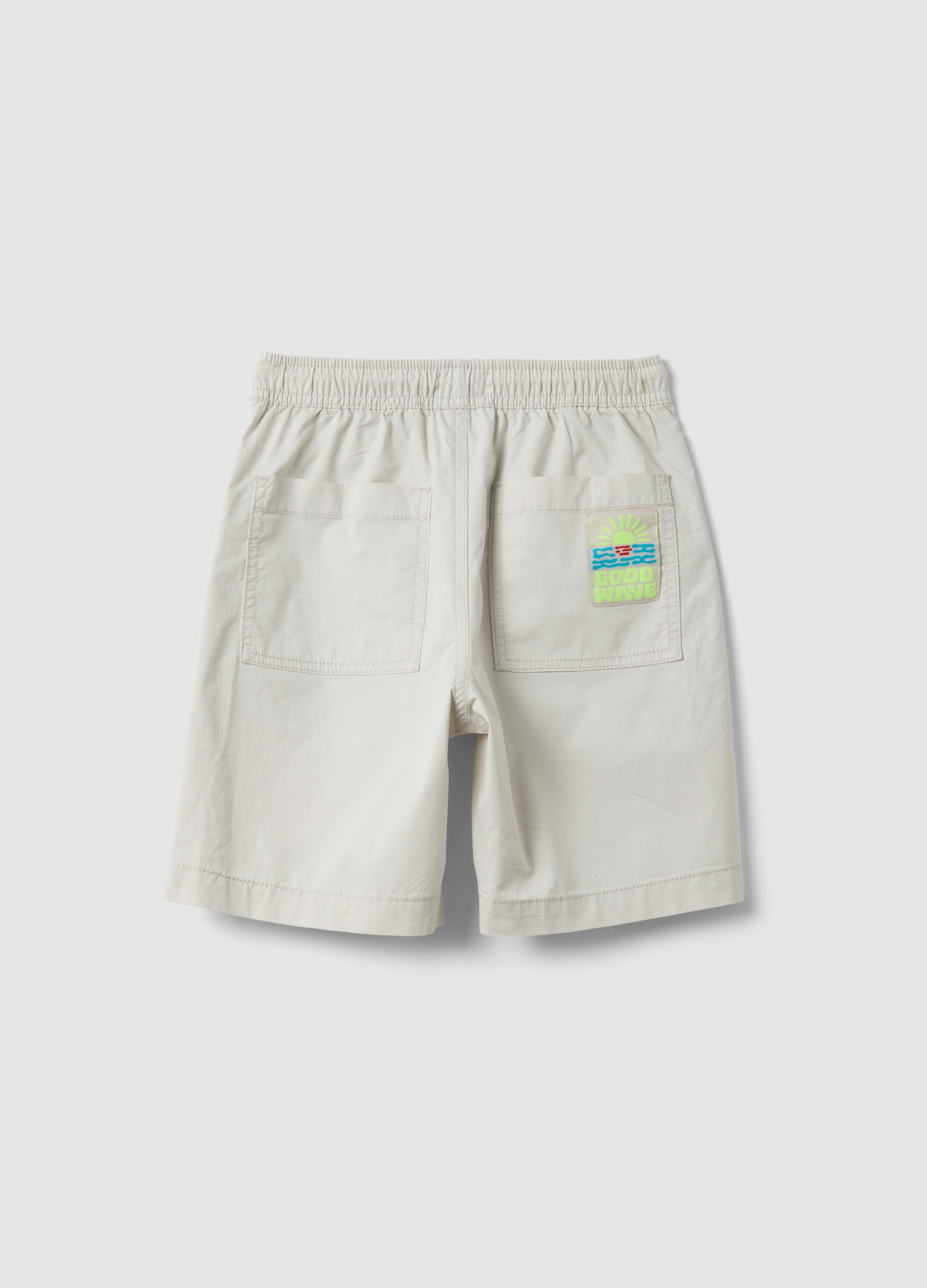 OVS Beige Pure Cotton Shorts With Elasticated Waistband