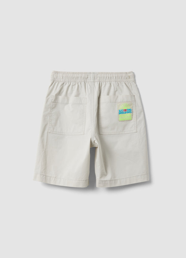 OVS Beige Pure Cotton Shorts With Elasticated Waistband
