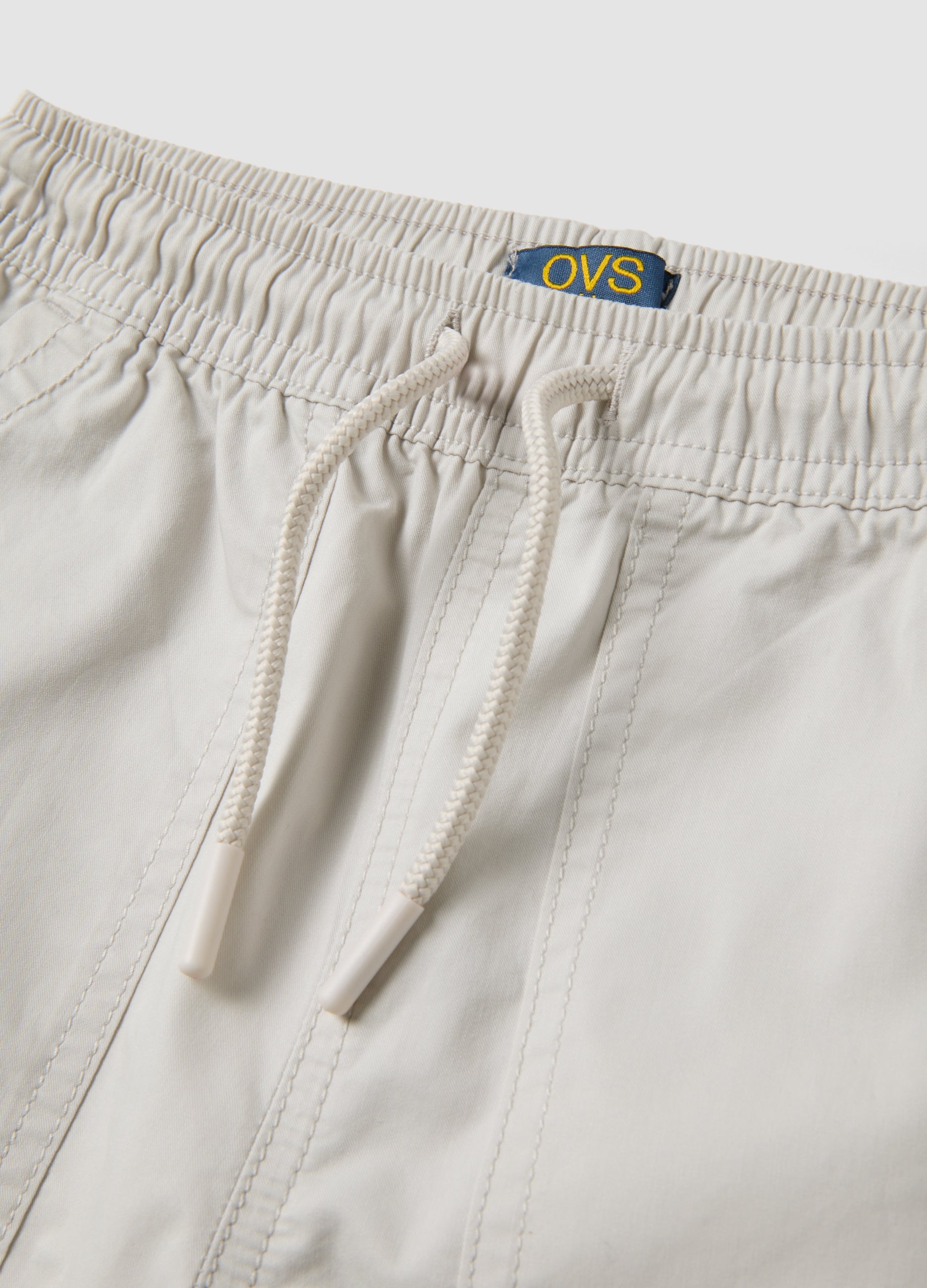 OVS Beige Pure Cotton Shorts With Elasticated Waistband