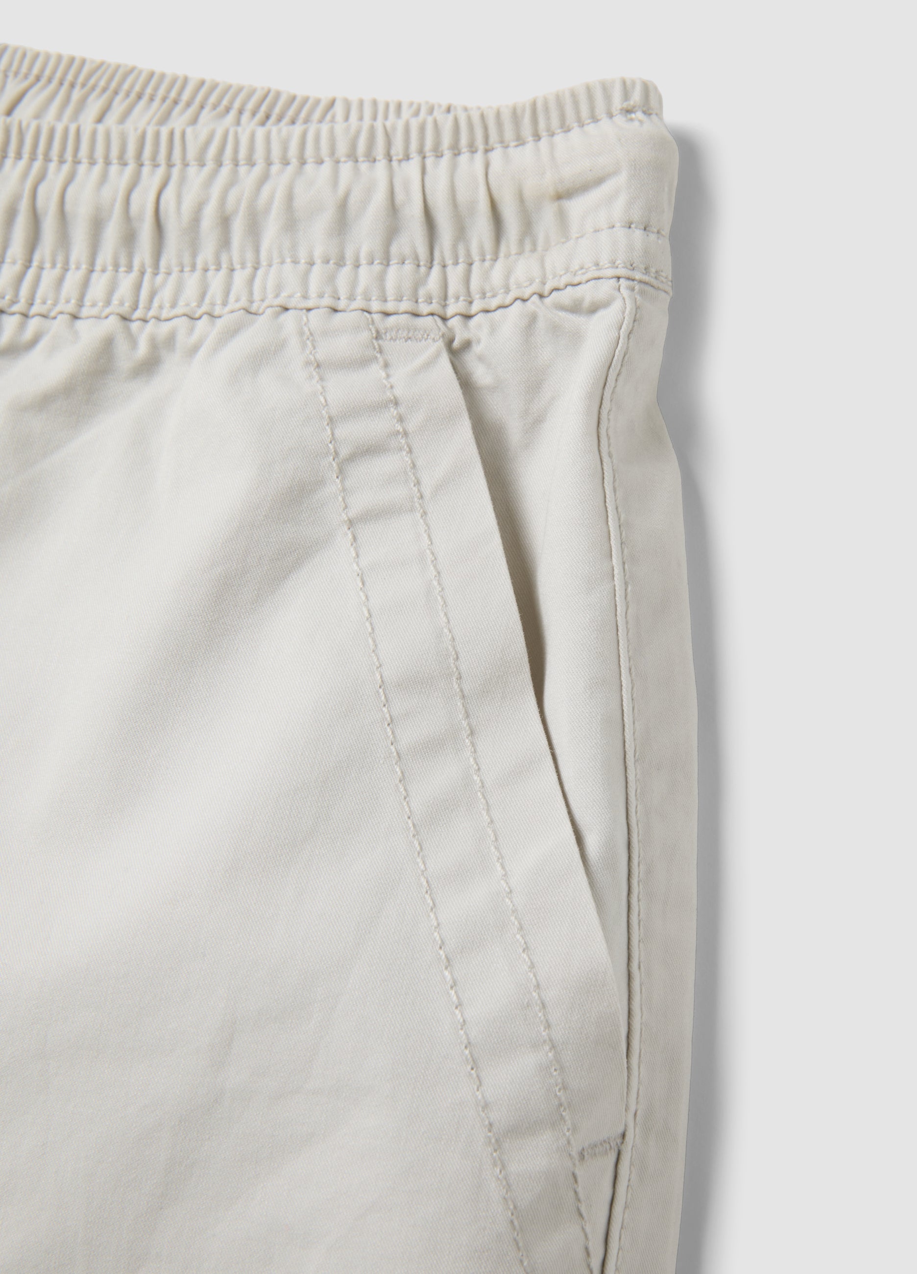 OVS Beige Pure Cotton Shorts With Elasticated Waistband
