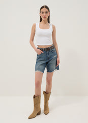 OVS White Stretch Cotton Tank Top