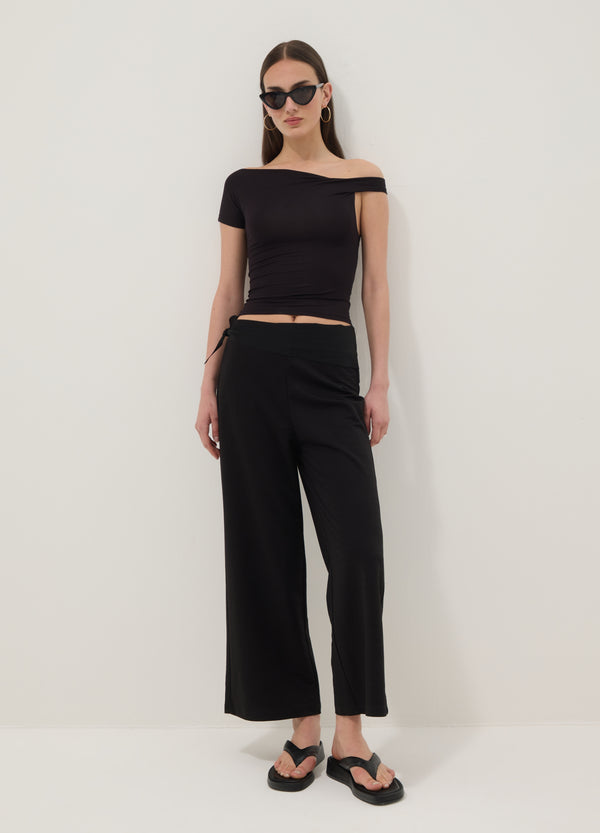 OVS Black Viscose-Blend Culotte Trousers