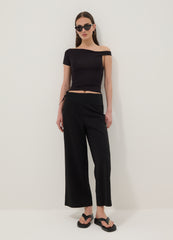 OVS Black Viscose-Blend Culotte Trousers