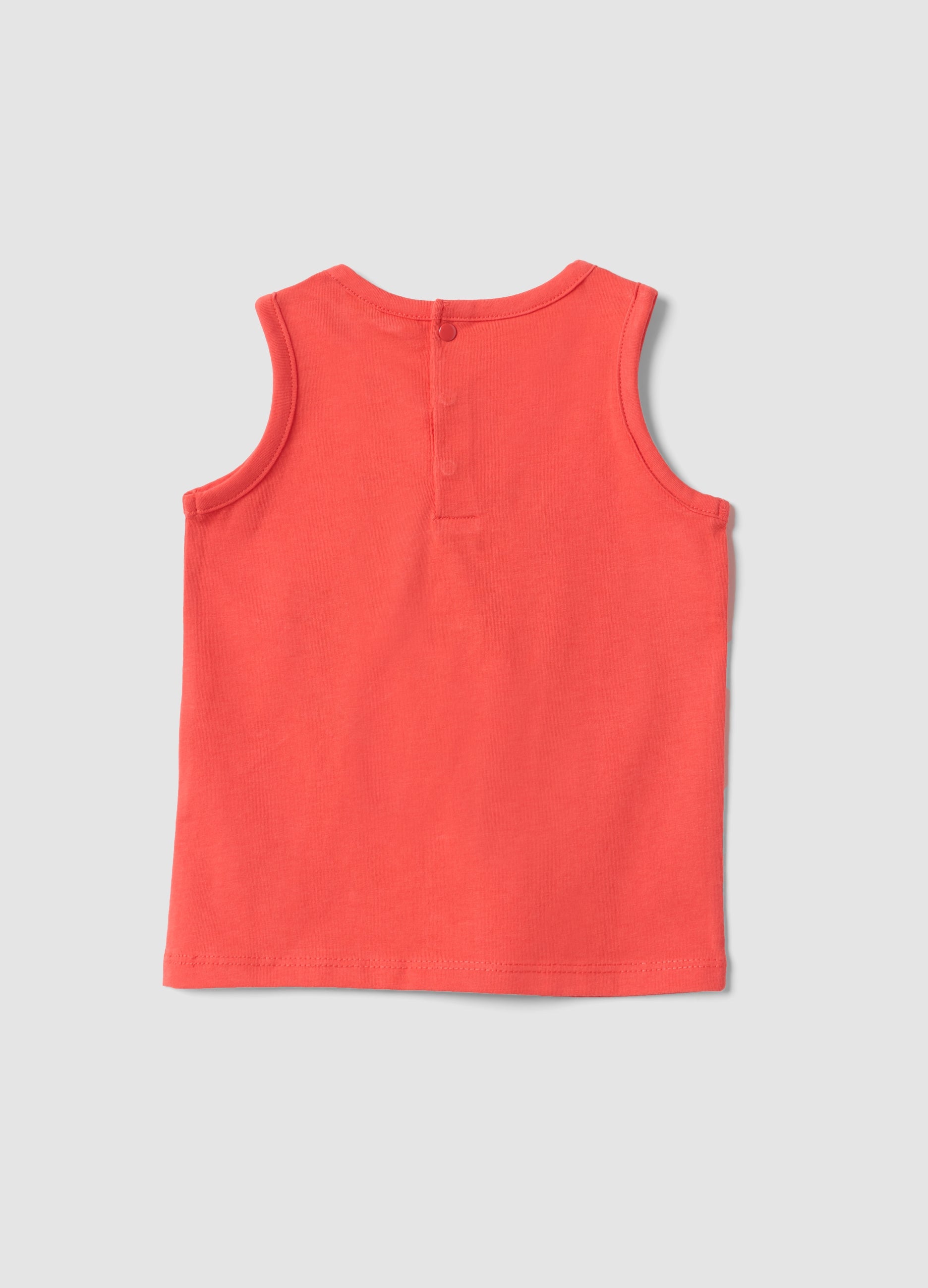 OVS Red Pure Cotton Vest Top With Print
