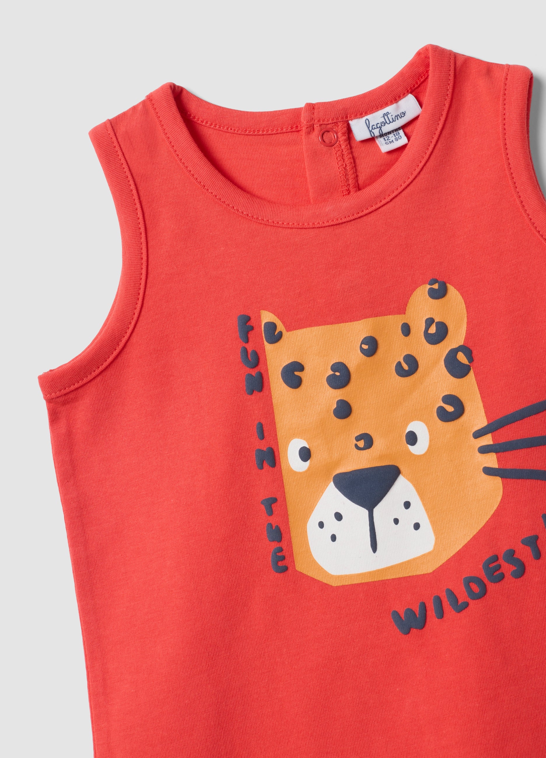 OVS Red Pure Cotton Vest Top With Print