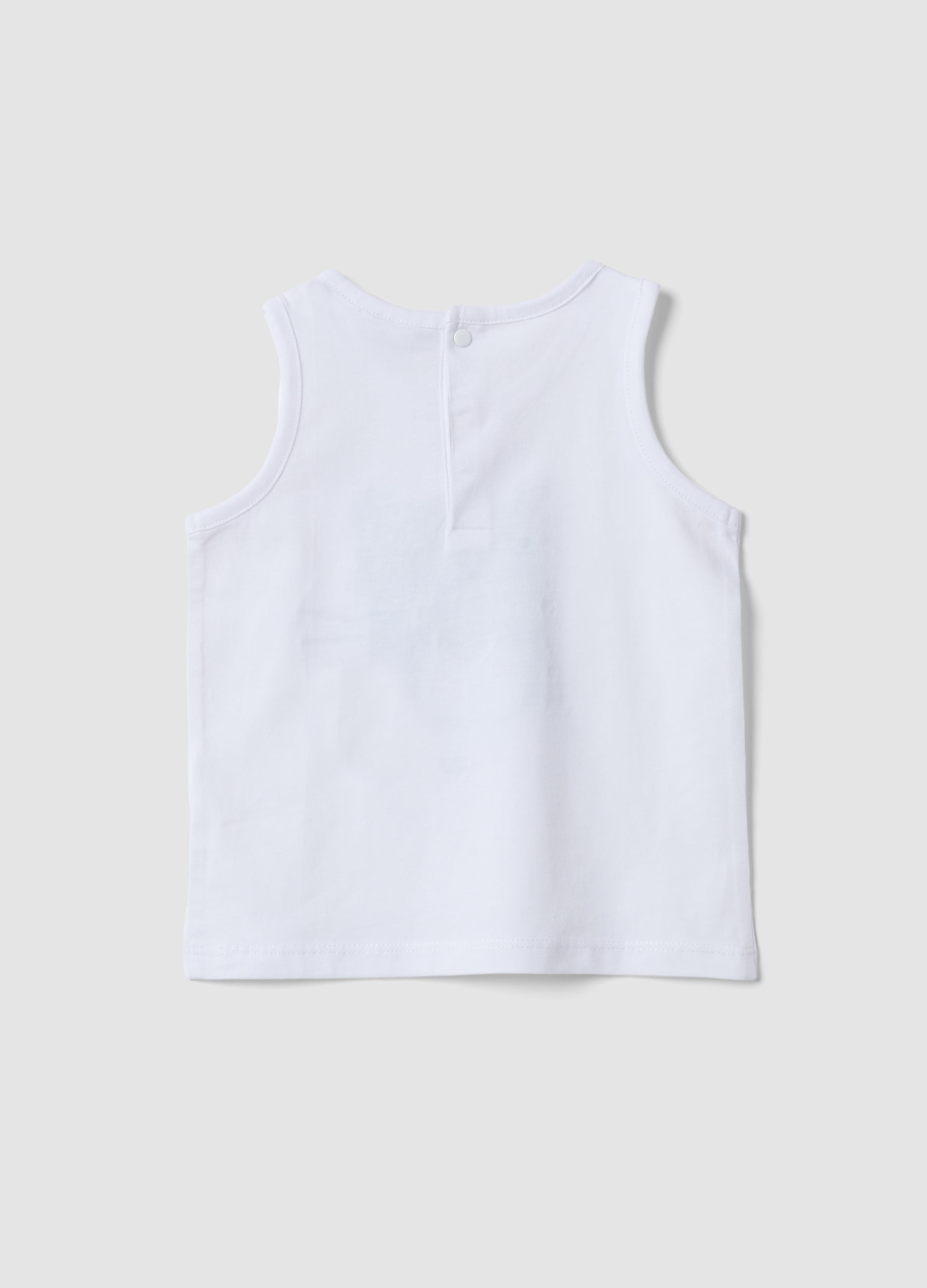 OVS White Pure Cotton Vest With Print