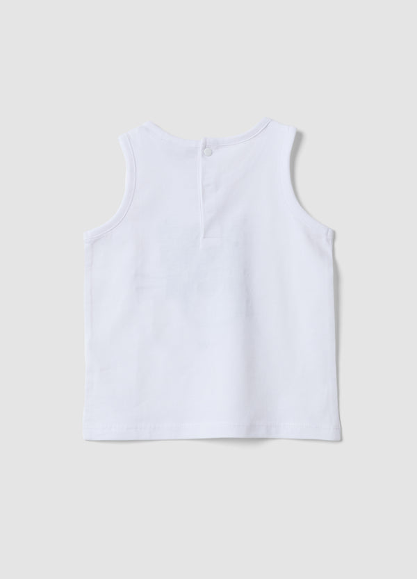 OVS White Pure Cotton Vest With Print