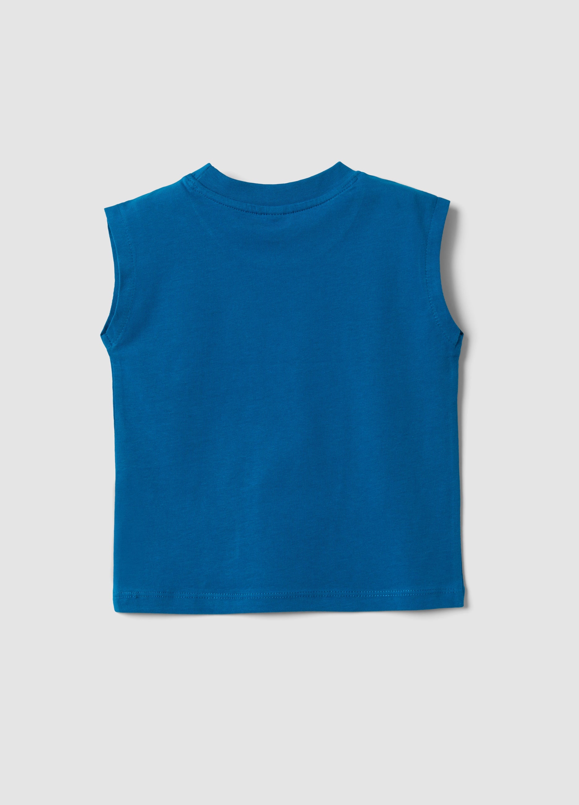 OVS Blue Organic Cotton Vest Top With Print