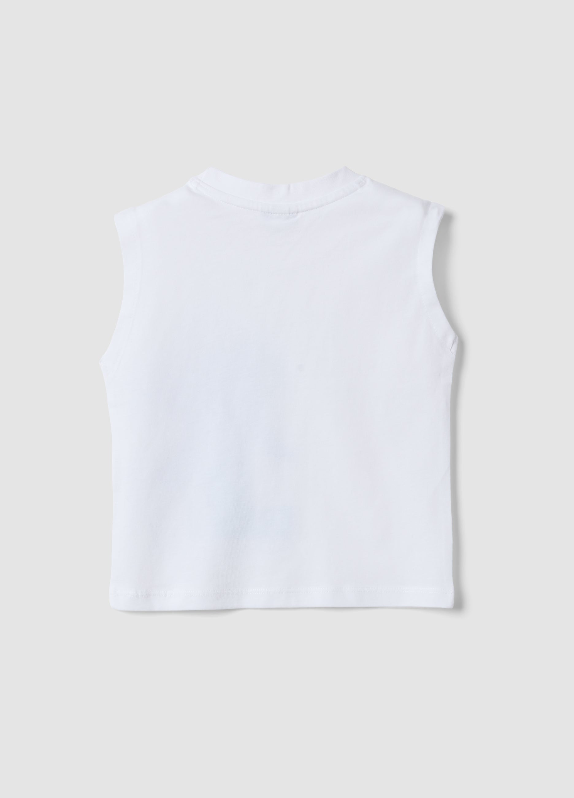OVS White Organic Cotton Printed Tank Top