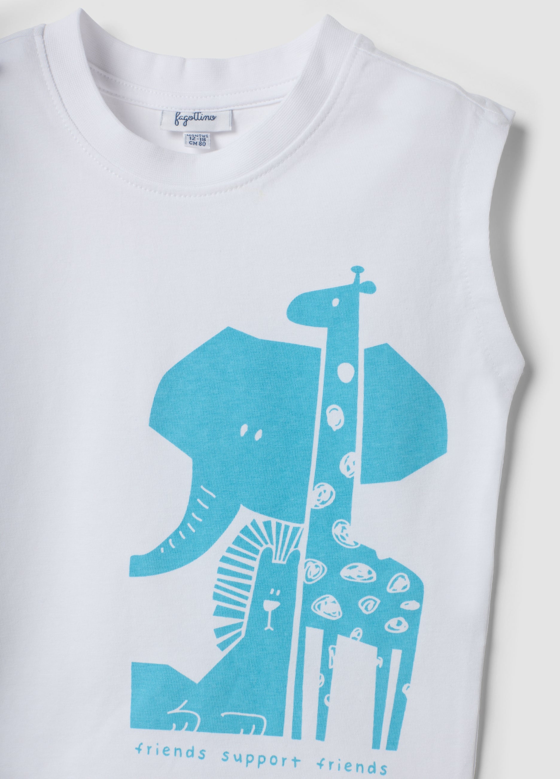 OVS White Organic Cotton Printed Tank Top
