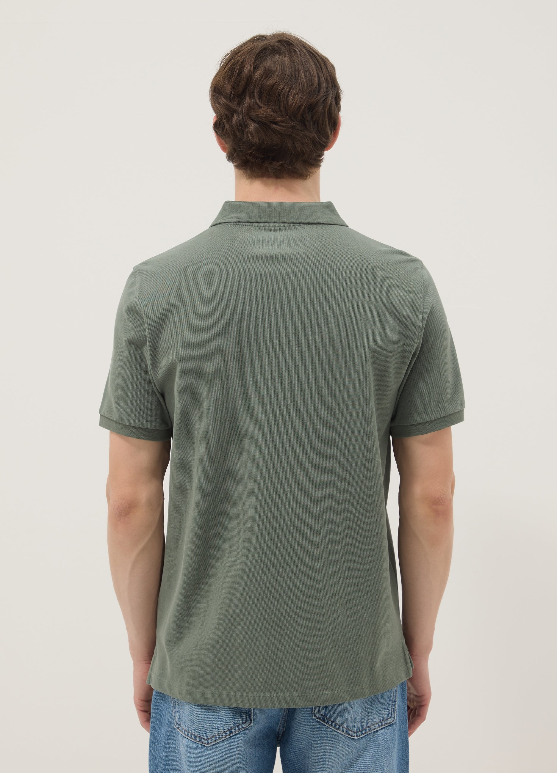 OVS Green Short-Sleeved Polo Shirt In Pure Organic Cotton