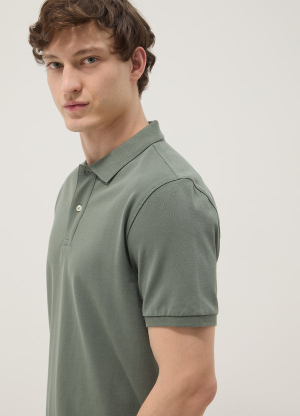 OVS Green Short-Sleeved Polo Shirt In Pure Organic Cotton