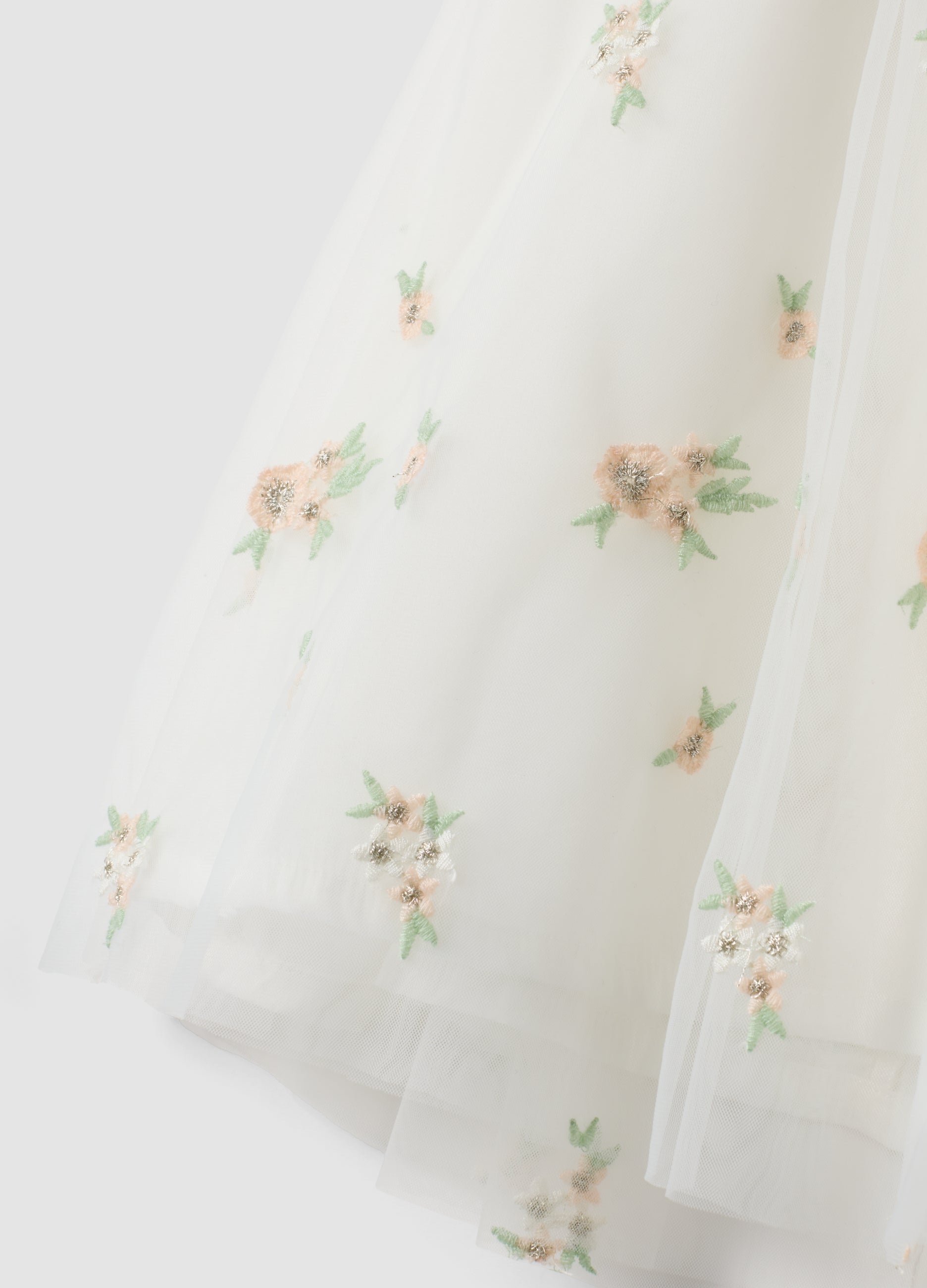 OVS White Girls’ Dress With Floral Embroidery, Regular Fit