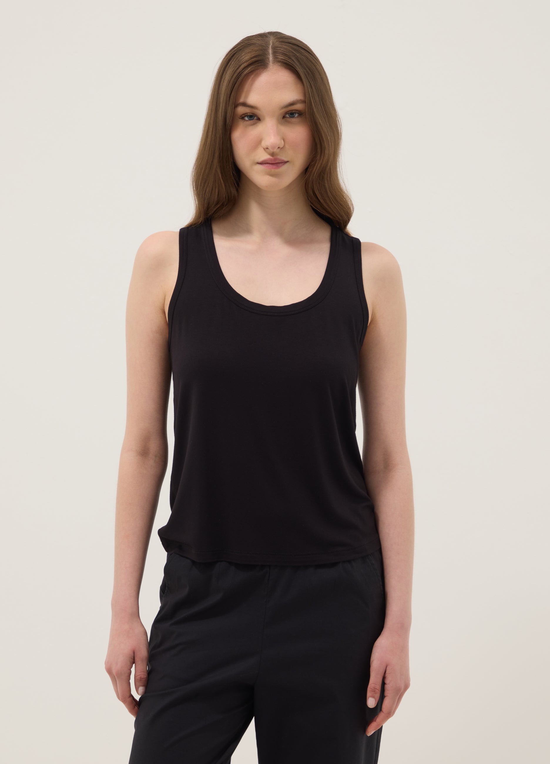 OVS Black Stretch Viscose Tank Top