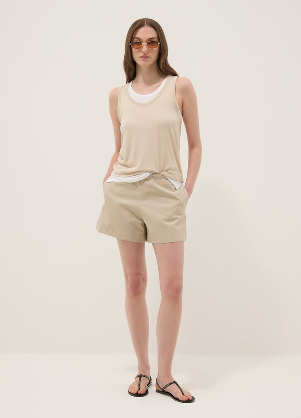 OVS Beige Regular-Fit Viscose-Blend Tank Top