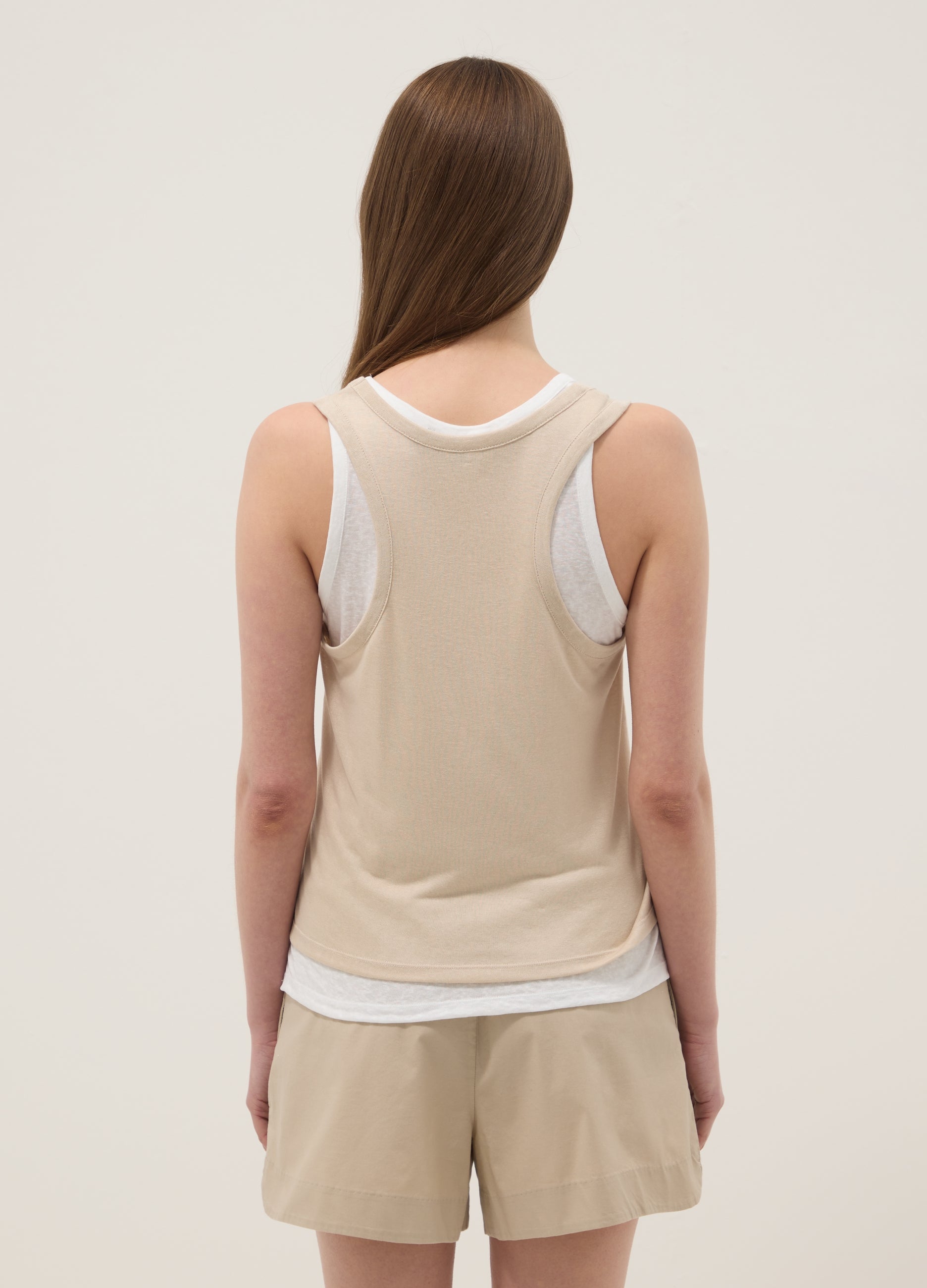 OVS Beige Regular-Fit Viscose-Blend Tank Top