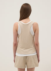 OVS Beige Regular-Fit Viscose-Blend Tank Top