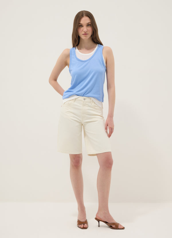 OVS Light Blue Viscose-Blend Regular-Fit Tank Top