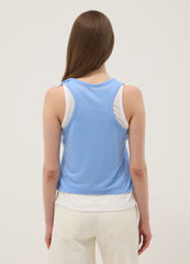 OVS Light Blue Viscose-Blend Regular-Fit Tank Top