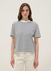 OVS Blue Pure Cotton Striped T-Shirt