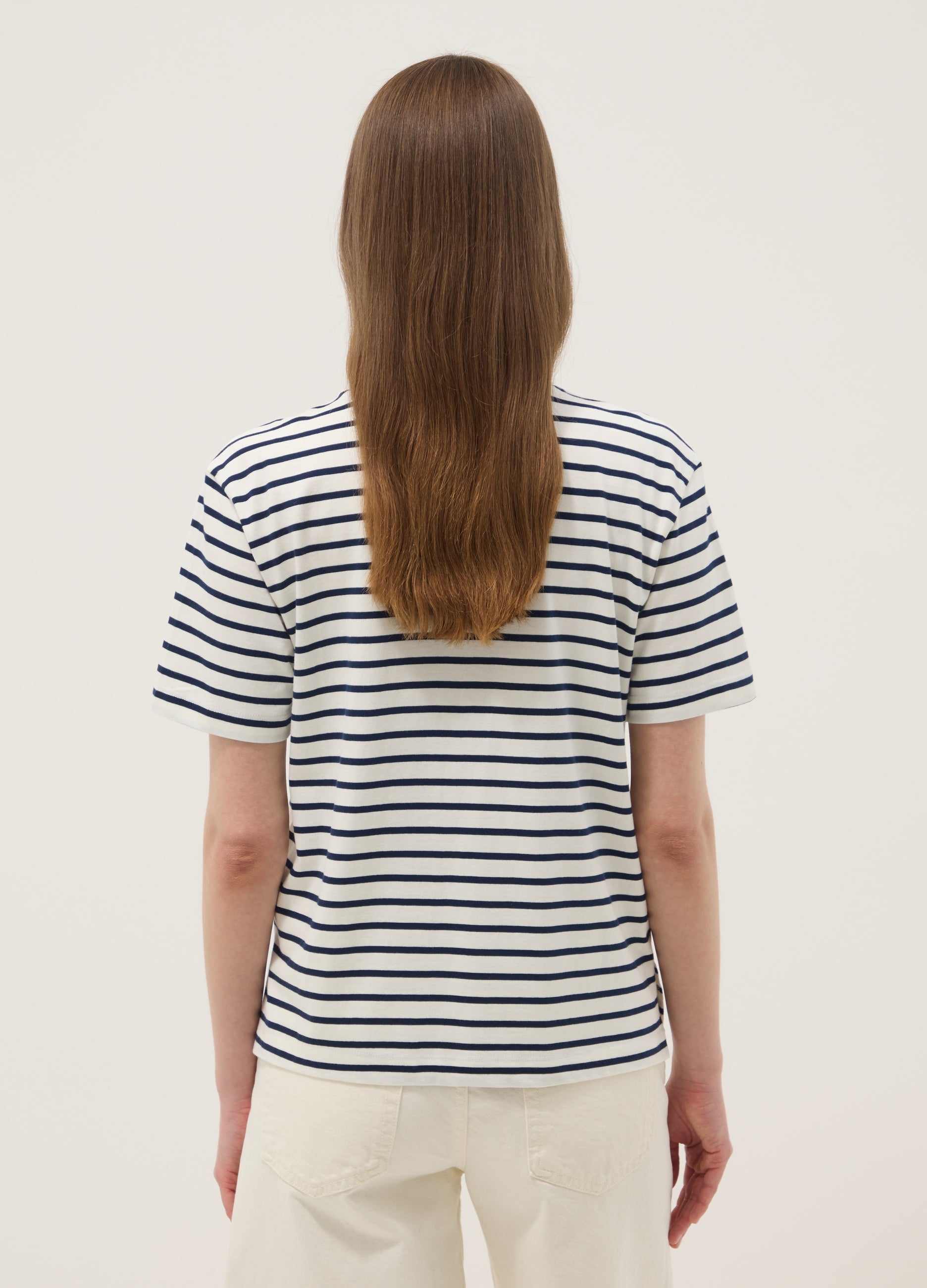 OVS Blue Pure Cotton Striped T-Shirt