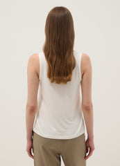 OVS White Stretch Viscose Tank Top, Regular Fit