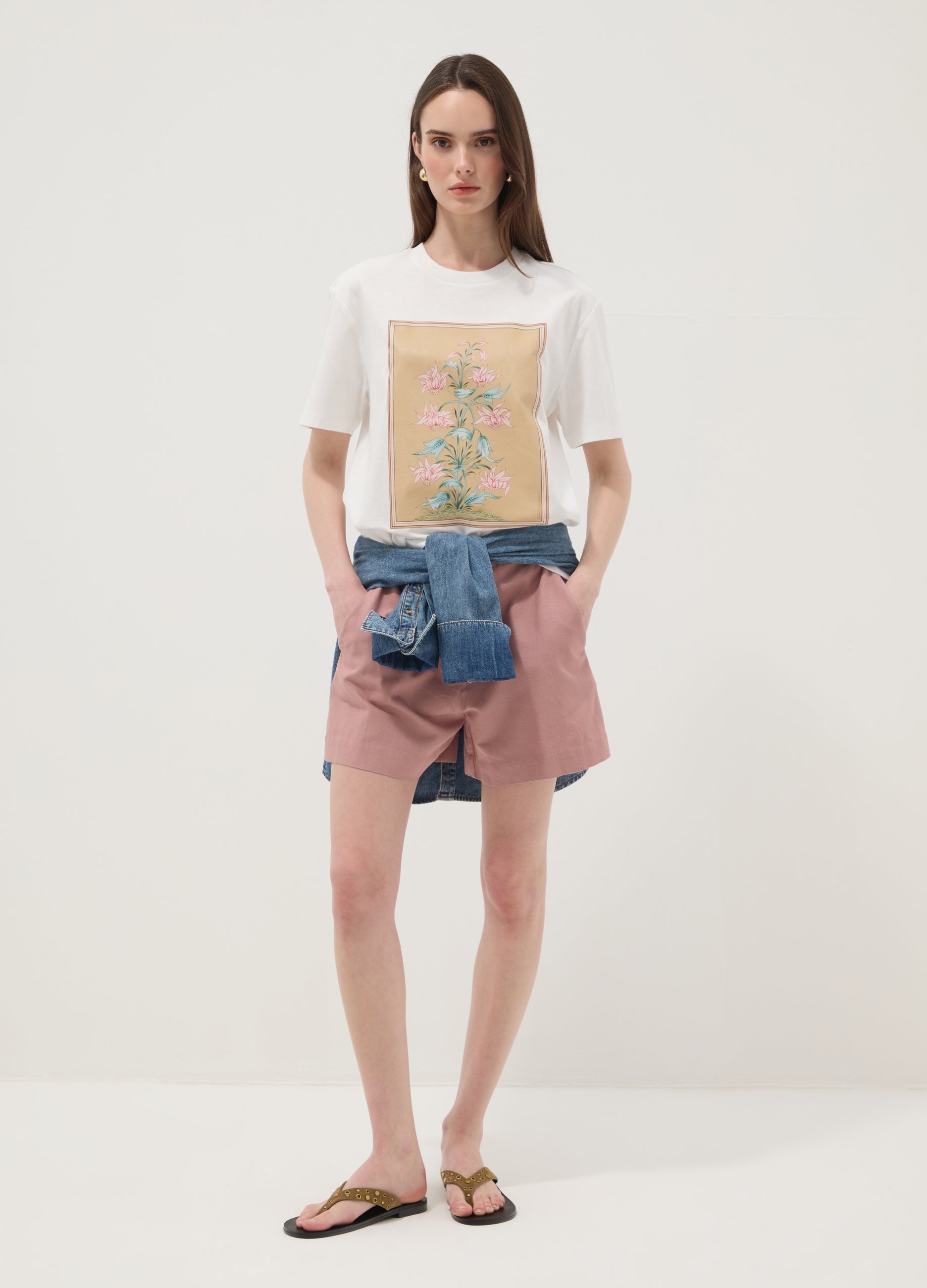 OVS White Pure Cotton T-Shirt With Floral Print