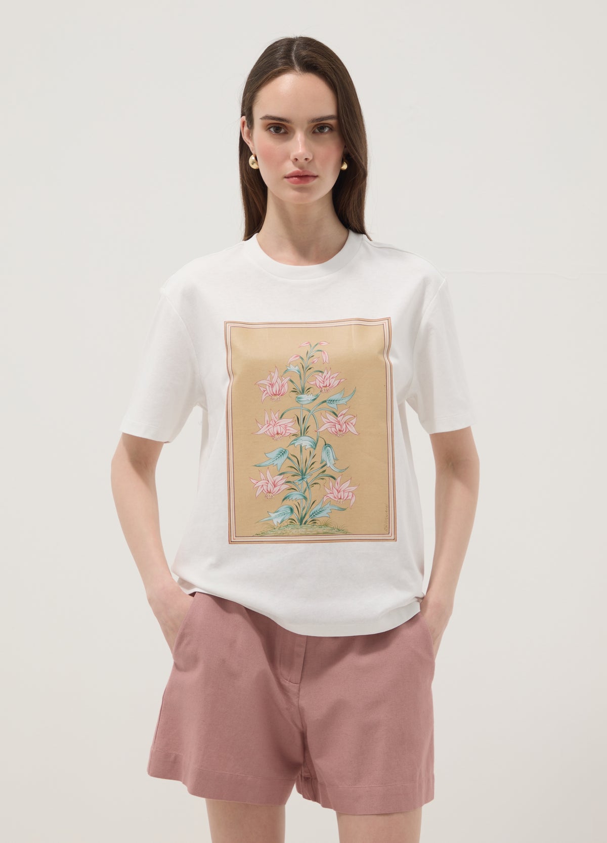 OVS White Pure Cotton T-Shirt With Floral Print