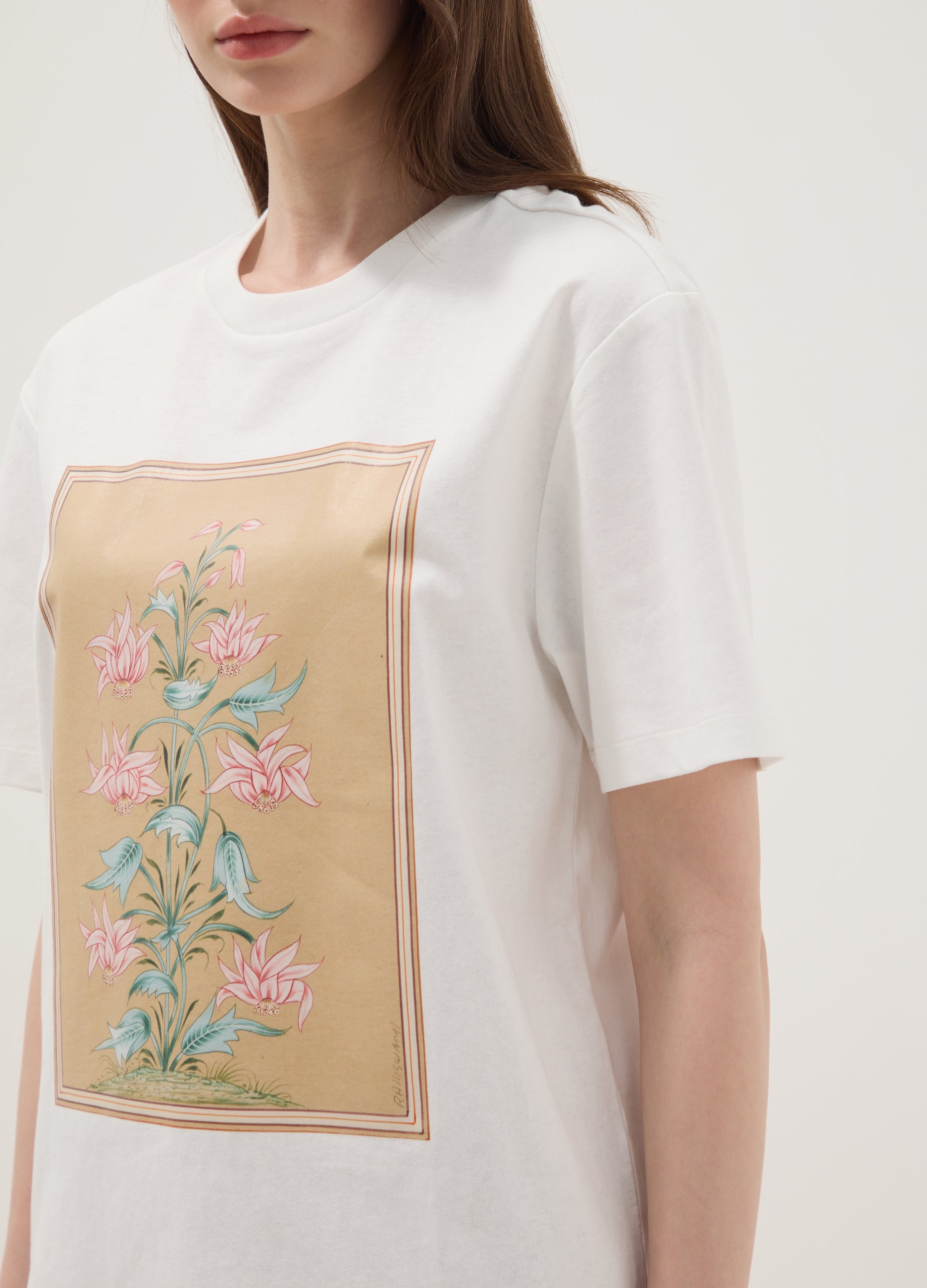 OVS White Pure Cotton T-Shirt With Floral Print