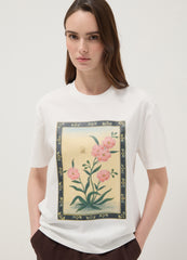 OVS White Pure Cotton T-Shirt With Floral Print